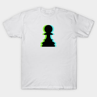 Trippy Pawn Piece  (Neon Green And Neon Blue) T-Shirt